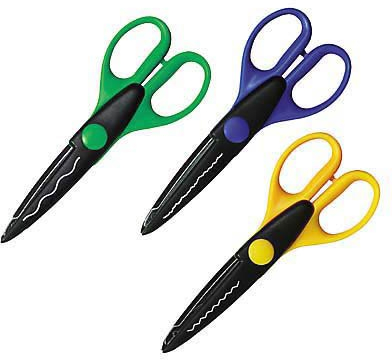 WEDO Bastel - Scheren - Set 16,0 cm / farbsortiert / Wellen- / Zacken- / Büttenschnitt