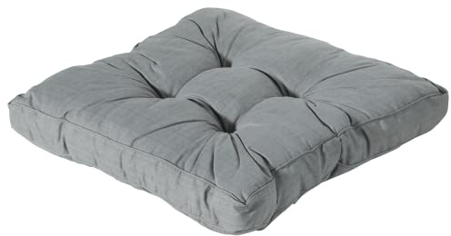 Madison Auflage Florance Lounge, 50% Baumwolle 50% Polyester, Handwäsche, grau Basic, grau, 73 x 73 cm