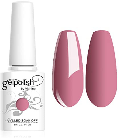 Vishine Smalto Semipermente per Unghie in Gel UV LED Smalti per Unghie Colori per Soak Off Manicure e Pedicure 8ml 1pzs - Dark Pink #1325