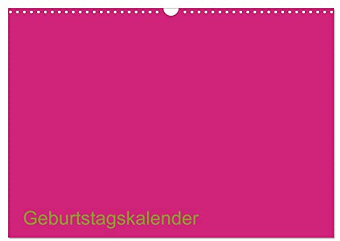 Bastel-Geburtstagskalender pink/Geburtstagskalender (Wandkalender 2026 DIN A3 quer), CALVENDO Monatskalender: Der elegante Geburtstagskalender zum Selbst-Gestalten (CALVENDO Hobbys)