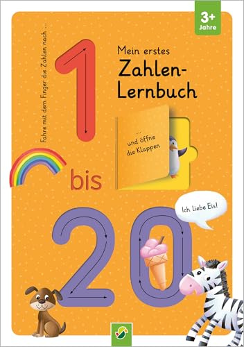 Mein erstes Zahlen Lernbuch mit Spurrillen und Klappen: Fingerspurenbuch mit Klappen I Ab 3 Jahren