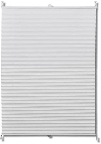 vidaXL Plissee Faltrollo Rollo Sichtschutz Jalousie Plisseerollo Klemmen 60x100cm Weiß