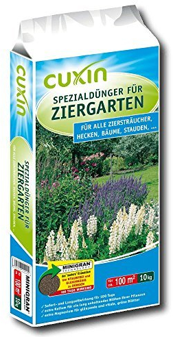 CUXIN DCM Spezialdünger für Ziergarten - Spezialdünger - Mit MINIGRAN® TECHNOLOGY - Ziergarten - 100 Tage Langzeitwirkung - NPK-Dünger - organisch-mineralischer Dünger - 10 kg