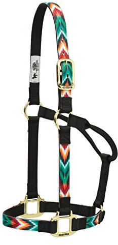 Weaver Leder Nylon Damast Festeingesteller Horse Halfter, Black Chevron, Average horse