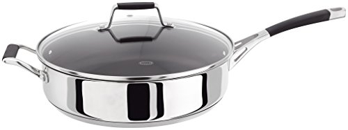 Stellar Flow 28cm Saute Pan with Lid, Non-Stick, Stainless Steel Cooking Pot, Oven Safe Cookware