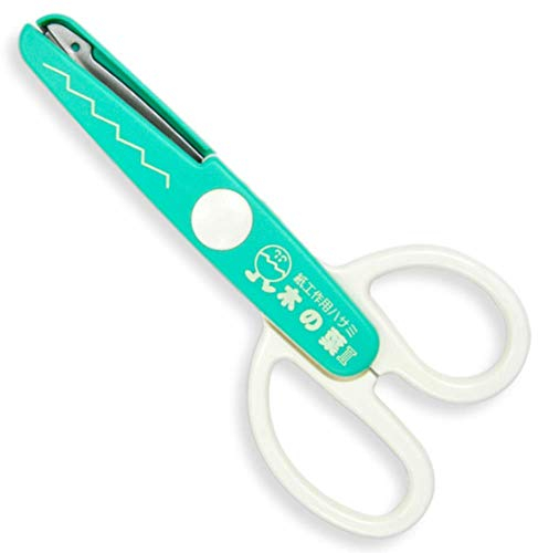 CANARY Kinder-Bastelschere für Kinder im Alter von 4–8 Jahren, extra sichere dekorative Kantenklinge [Blattform], Papierbastelschere für Vorschule und Grundschulkind, hergestellt in Japan