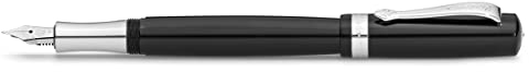 Kaweco STUDENT Füllhalter Schwarz I Premium Füllfederhalter für Tintenpatronen mit hochwertiger Stahlfeder I Nostalgischer Luxus Füller 16 cm I Federbreite: M (Medium)