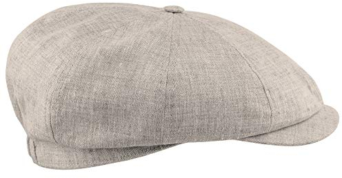 Sterkowski Modell Rowdy | 100% Leinen Schiebermütze für Herren und Frauen | Gatsby Sonnen Sommer Vintage Flatcap Elegante Retro Peaky Stylische Outdoor Modische Damen Kappe Baker Boy Beige 59