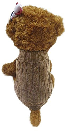 Strickwolle Hundepullover Hundemantel Hundejacke Hunde Weste Winter Herbst warme Hundebekleidung für Kleine und Mittlere Hunde Teddy Chihuahua Shiba Dachshund Bulldog XS S M L