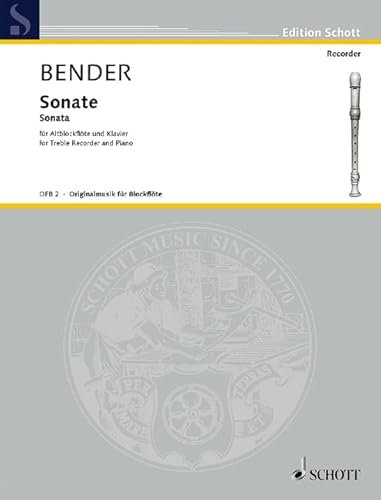 Sonate: Alt-Blockflöte und Klavier. (Edition Schott)