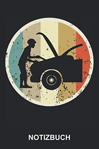 Notizbuch: KFZ Mechaniker Mechatroniker Werkstatt Reparatur Autowerkstatt Auto Retro Vintage Grunge Style | Notizbuch, Tagebuch, Notizheft, ... Seiten liniert | Softcover | weißes Papier