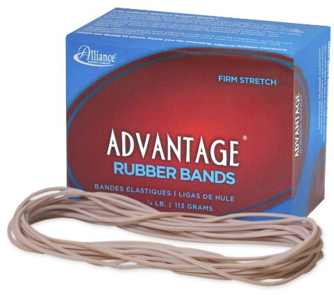 Alliance Rubber 26259 Advantage Rubber Bands Size #117A, 1/4 lb Box Contains Approx. 100 Bands (7 x 1/16, Natural Crepe),Beige