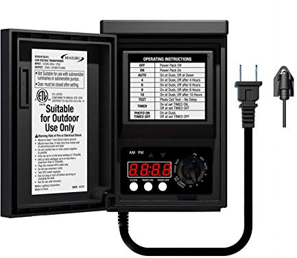 Malibu 120 Watt Power Pack with Sensor and Weather Shield for Low Voltage Landscape Lighting Spotlight Outdoor Transformer 120V Input 12V Output 8100-9120-01