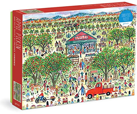 Galison 9780735374911 Michael Storrings Apple Pickin' Jigsaw Puzzle, Multicoloured, 1000 Pieces