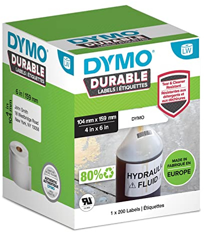 Dymo 1933086 Etichette per indirizzo, Bianco, 104 x 159 mm, Rotolo di 200