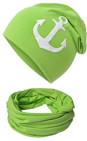 Miobo Kinder Mütze und Schlauchschal 2er Set – Warmer Beanie für Herbst & Winter – 95% Baumwolle, 5% Elasthan
