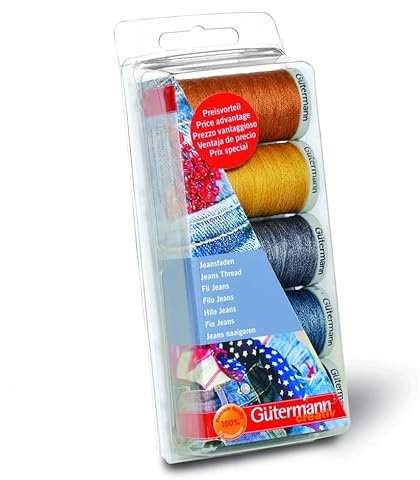 Gutermann Jeans denim sömnad tråd set - per paket med 5