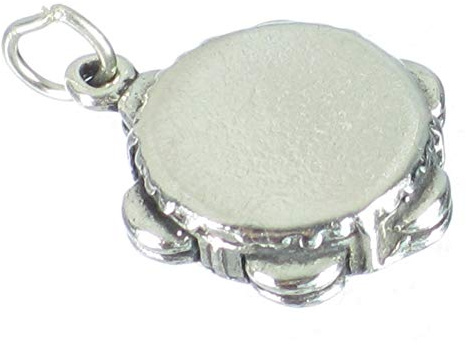 Charm en argent sterling tambourin .925 x 1 breloques musique tambourin