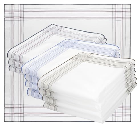 Betz 12 Stück Herren Stoff Taschentücher Set Lord 2 100% Baumwolle Größe 43 x 43 cm Dessin 57
