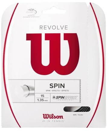 WILSON Revolve 15 Saite für Schläger, Unisex, Erwachsene, Unisex, WRZ946700, Schwarz (Black), 15G