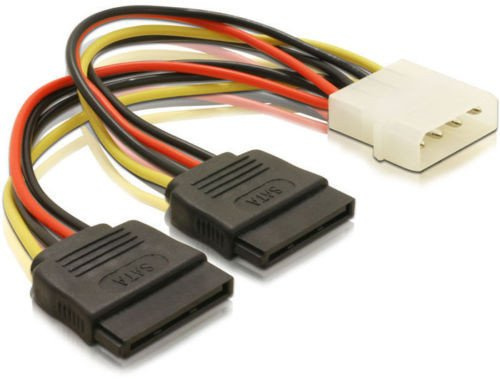 DELOCK Lot de 4 adaptateurs Power SATA HDD2x vers 4 broches 10 cm