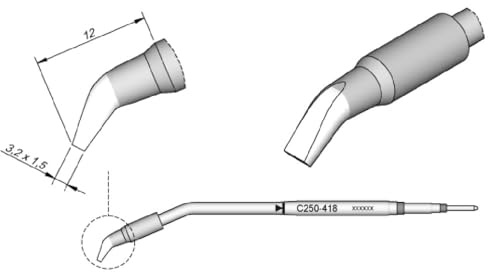 JBC C250418 Lötspitze für AL-2A, meißel