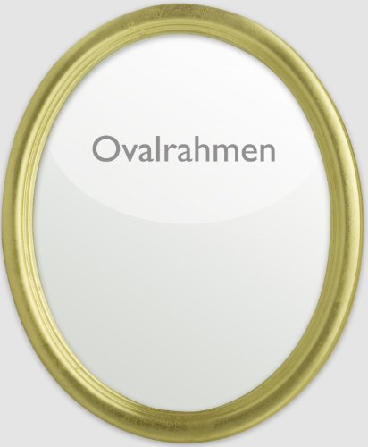 Ovalrahmen aus Holz im 13x18 cm-Format in Gold komplett