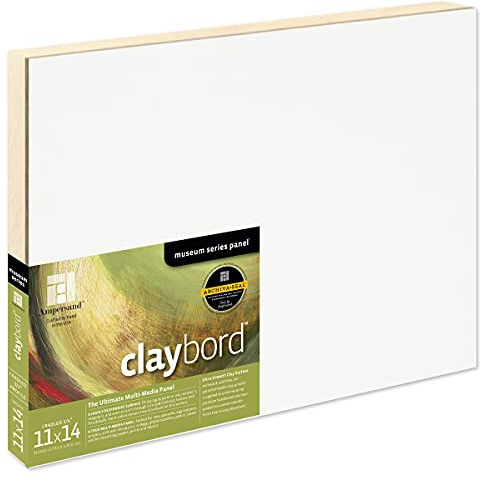 Ampersand Art Supply Holz-Malplatte: Museum Series Claybord, 27,9 x 35,6 cm, 1,9 cm Wiegenprofil