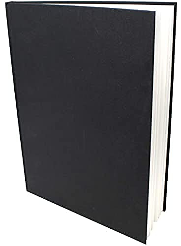 Artway Studio - Gebundenes A4-Skizzenbuch - Hochformat - 92 Seiten/46 Blätter aus 170 gsm Papier - Schwarzes Skizzenbuch mit festem Einband, Schwarz