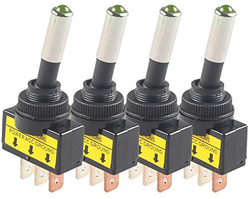 E Support ™ 4 x Contacteur interrupteur à bascule Interrupteur à bascule de voiture 12 V 20 A Lampe Lumière LED lumineux SPST 3 pôles
