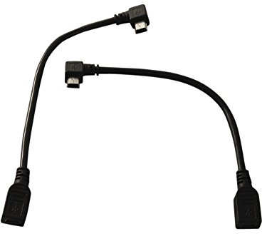 YCS Basics 6 Inch USB 2.0 Mini B Female to Left and Right Angle Mini B Male Extension Cables