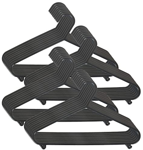 Bieco Kleiderbügel Kinder Schwarz, Länge ca 30 cm, Baby Kleiderbügel, Kunststoff Kleiderbügel Kinder Baby, Baby Organiser Für Kleiderschrank, Kleiderbügel Baby, Baby Clothes Hangers, 32 Stück