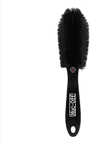 Muc-Off Wheel and Component Brush - Curved Bike Cleaning Brush for Rims, Spokes, and Components - Tough Nylon Bristles and Dual Density Handle