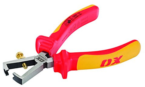 OX Pro VDE Wire Stripper Pliers - 160mm (6) | Insulated Handles for Enhanced Safety, VDE Certified, Live Electrical Circuits upto 1000V AC, Compact Size for Tight Spaces