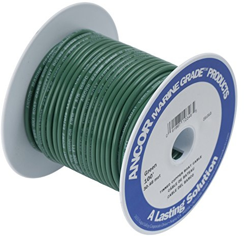 Ancor 104350 Marine Grade Electrical Primary Tinned Copper Boat Wiring (14-Gauge, Green, 500-Feet)