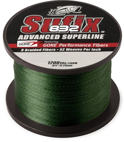 Sufix 832 Braid Line-1200 Yards (Green, 50-Pound)