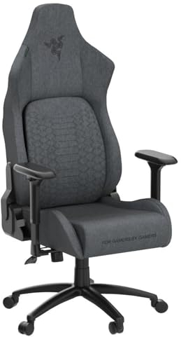 Razer Iskur - Premium Gaming Chair with Integrated Lumbar Support (Desk Chair/Office Chair, Multi-layer Synthetic Leather, Foam Padding, Head Pad, Height Adjustable) Fabric | Standard