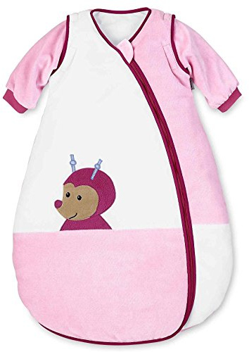 Sterntaler Schlafsack für Kleinkinder, Abnehmbare Ärmel, Wärmeregulierung, Reißverschluss, Größe: 110, Katharina, Weiß/Rosa
