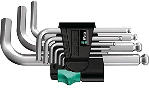 Wera 950/9 Hex-Plus 3 Chrome-Plated L-key Set, Metric, 1.5-10 mm, 9pc, 05133163001