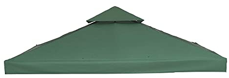 Outsunny Ersatzdach für Pavillon 3x3m wasserabweisend Pavillondach für Metallpavillon Pavillon Ersatzdach Gartenpavillon Partyzelt Gartenzelt Polyester Dunkelgrün