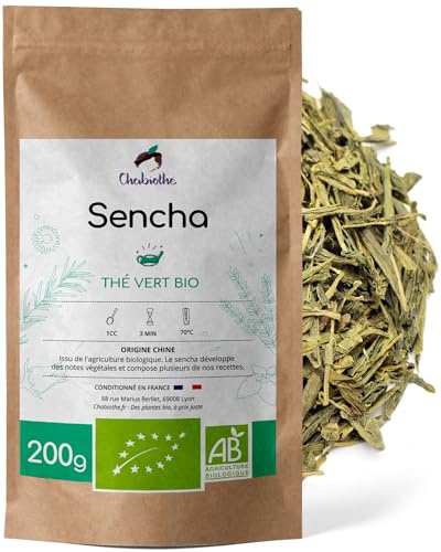 Chabiothé - Thé vert nature Sencha Bio 200g - conditionné en France - origine Chine