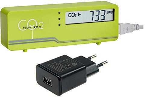 TFA Dostmann AirControl Mini CO2 Messgerät TFA 31.5006 Raumluftüberwachung (Grün inkl. Netzteil)