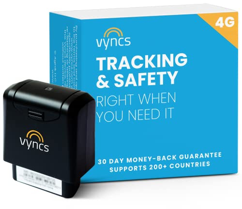 Vyncs - GPS Tracker for Vehicles, [No Monthly Fee], 4G LTE, Vehicle Location, Trip History, Driving Alerts, GeoFence, Fuel Economy, OBD Fault Codes, USA-Developed, Family or Fleets