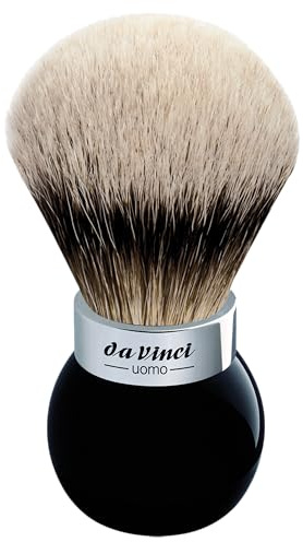 da Vinci, UOMO, Rasierpinsel, 25 mm, Naturhaare | Silberspitzen-Dachshaare – ideal für Bart-, Rasur- und Gesichtspflege.