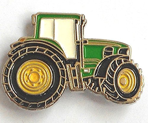 Anstecknadel aus Metall, Emaille, Motiv: Traktor, Grün
