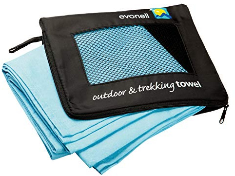 Evonell© Sport & Trekking Towels | Mikrofaser Handtücher XL 66 x 140 cm Mint – Ultra saugfähig klein, leicht – das praktische Sauna und Badetuch, Sporthandtuch, Outdoor-Handtuch