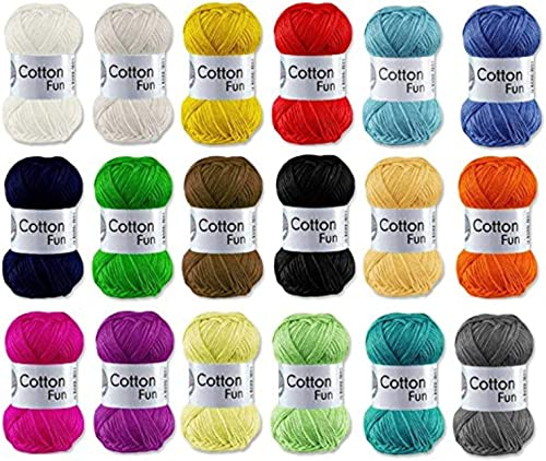 Gründl Cotton Fun Set Häkelgarn, Farbauswahl nicht möglich, 10 x 50 g