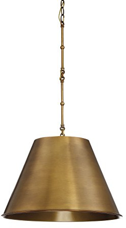 Savoy House 7-131-1-322 Alden Traditional Metal Cone Pendant, 1-Light 60 Watt, 18 H x 34 W, Warm Brass