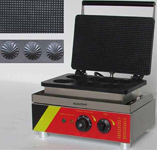Hanchen NP-526 Commercial 6pces Round Shape Waffle Maker Waffle Leisen Iron Baking Machine (220V)