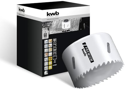 kwb HSS Bi-Metall-Lochsäge Ø 68 mm, 8% kobaltlegiert mit progressiver Vario-Zahnung und hoher Präzision für den vielseitigen Einsatz